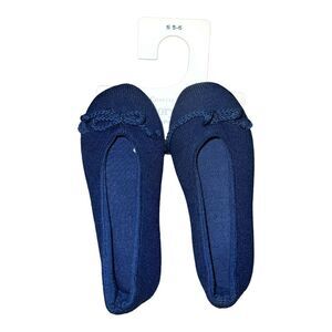 Charter Club Womens Ballerina Slippers Medieval Blue Small New
